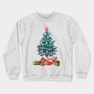 Christmas Morning Watercolor Tree Crewneck Sweatshirt